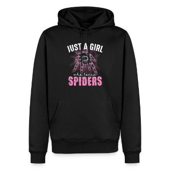 Just A Girl Who Loves Spiders Design - Men’s Premium Organic Hoodie - black - Front - Nico (187cm)