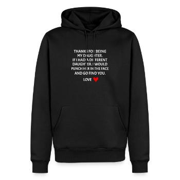 Merci d’être ma fille, père-fille - Sweat à capuche Premium bio Homme - noir - Devant - Nico (187cm)