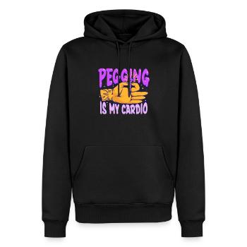 Cribbage Pegging Is My Cardio - Männer Premium Bio Hoodie - Schwarz - Vorne - Nico (187cm)