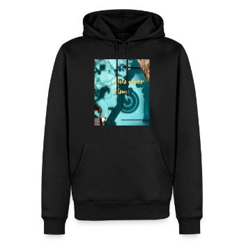 Summertime - Männer Premium Bio Hoodie - Schwarz - Vorne - Nico (187cm)