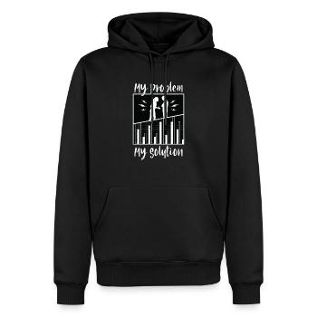 Statistician My Problem My Solution Pictogram Mom - Männer Premium Bio Hoodie - Schwarz - Vorne - Nico (187cm)