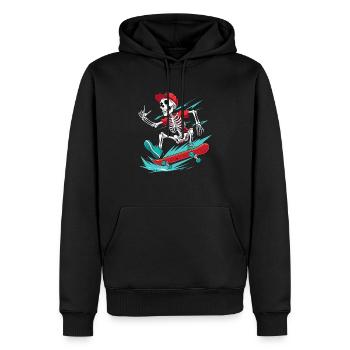 Skateboarder Skelett, Skateboarder - Männer Premium Bio Hoodie - Schwarz - Vorne - Nico (187cm)
