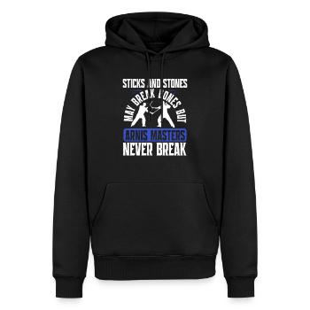 Escrima Arnis Masters Never Break Kampfsport - Männer Premium Bio Hoodie - Schwarz - Vorne - Nico (187cm)