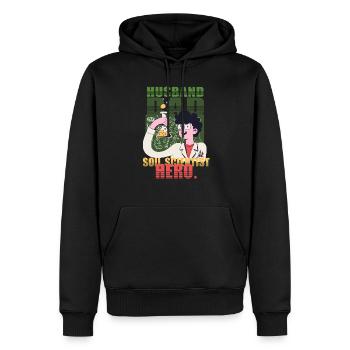 Pédologie Pédologue Père - Sweat à capuche Premium bio Homme - noir - Devant - Nico (187cm)