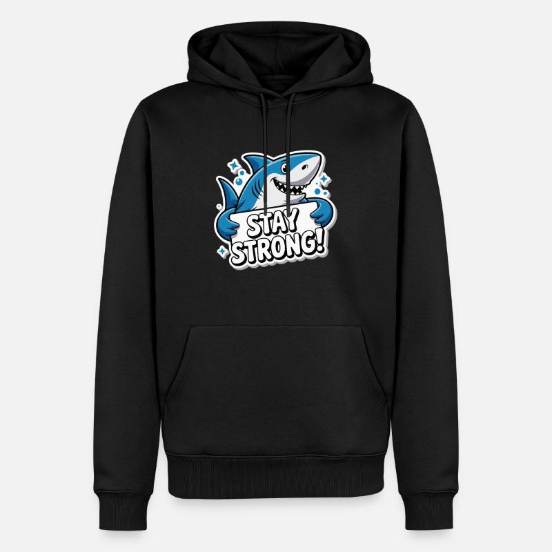 REQUIN, RESTE FORT - Sweat à capuche Premium bio Homme - noir