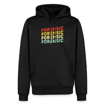 Lustige Forensik Retro Pathologe Forensik - Männer Premium Bio Hoodie - Schwarz - Vorne - Nico (187cm)