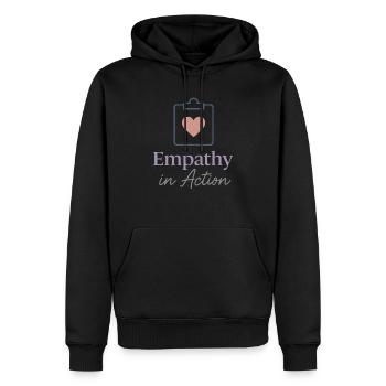L’assistante sociale soutient le - Sweat à capuche Premium bio Homme - noir - Devant - Nico (187cm)