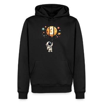 Astronaute mignon 3ème anniversaire garçon espace - Sweat à capuche Premium bio Homme - noir - Devant - Nico (187cm)