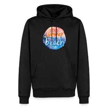 Hello Summer Beach - Männer Premium Bio Hoodie - Schwarz - Vorne - Nico (187cm)