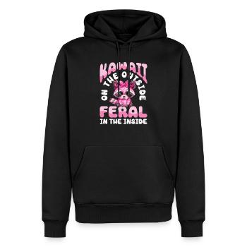Drôle mignon raton laveur sauvage Mème - Sweat à capuche Premium bio Homme - noir - Devant - Nico (187cm)