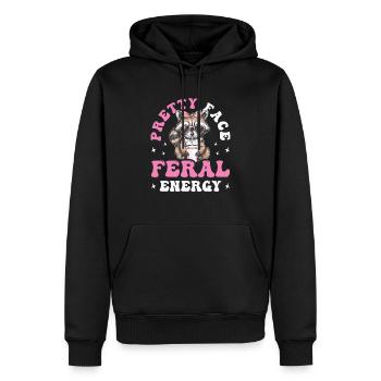 Drôle mignon raton laveur sauvage Mème - Sweat à capuche Premium bio Homme - noir - Devant - Nico (187cm)