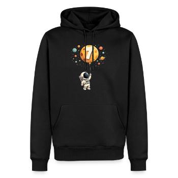 Astronaute mignon 7ème anniversaire garçon espace - Sweat à capuche Premium bio Homme - noir - Devant - Nico (187cm)