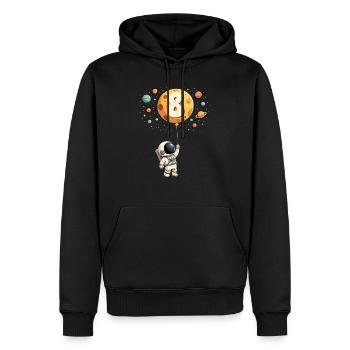 Astronaute mignon 8e anniversaire garçon espace extra-atmosphérique - Sweat à capuche Premium bio Homme - noir - Devant - Nico (187cm)