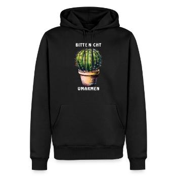 KAKTUS BITTE NICHT UMARMEN - Männer Premium Bio Hoodie - Schwarz - Vorne - Nico (187cm)