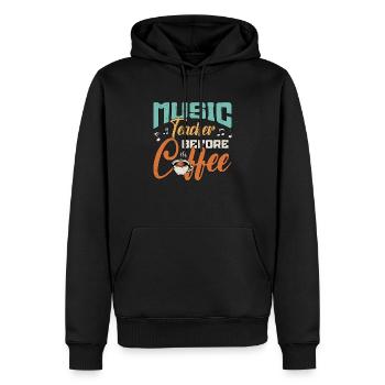 Music Teacher Before Coffee Composer Coffee Lover - Männer Premium Bio Hoodie - Schwarz - Vorne - Nico (187cm)
