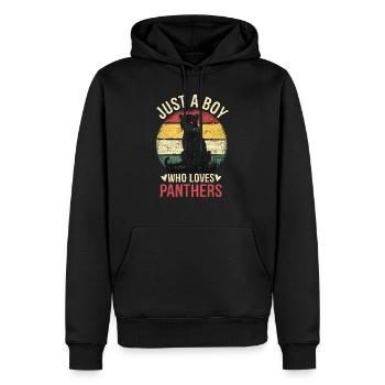 Just a Boy Who Loves Panthers - Männer Premium Bio Hoodie - Schwarz - Vorne - Nico (187cm)