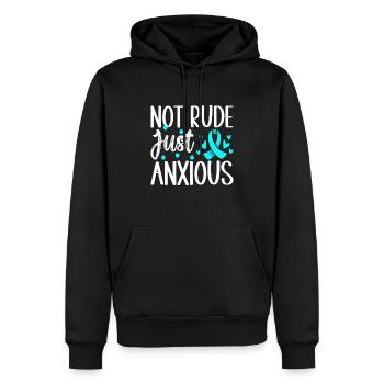 Trouble anxieux Trouble anxieux - Sweat à capuche Premium bio Homme - noir - Devant - Nico (187cm)