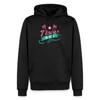 I Love Beach Cool Summer Design - Männer Premium Bio Hoodie - Schwarz - Vorne - Nico (187cm)