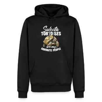 Les tortues Sulcata sont mes personnes préférées - Sweat à capuche Premium bio Homme - noir - Devant - Nico (187cm)