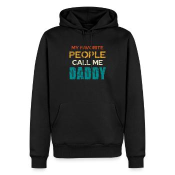 Mes proches m’appellent papa - Sweat à capuche Premium bio Homme - noir - Devant - Nico (187cm)