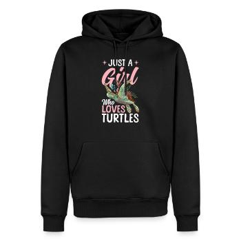 tortue fille océan animal tortue de mer - Sweat à capuche Premium bio Homme - noir - Devant - Nico (187cm)