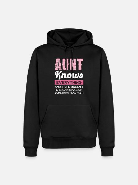 La tante sait tout et si ce n’est pas le cas, - Sweat à capuche Premium bio Homme - noir