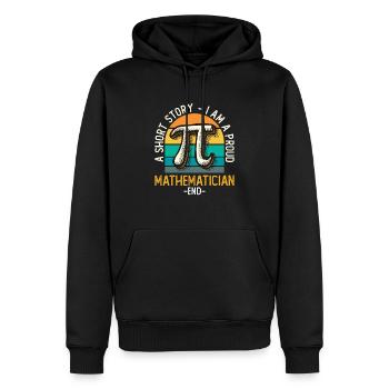 Mathématicien Une petite histoire Je suis statisticien - Sweat à capuche Premium bio Homme - noir - Devant - Nico (187cm)