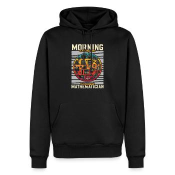 Mathématicien Morning n’est pas mon temps Tuteur de mathématiques - Sweat à capuche Premium bio Homme - noir - Devant - Nico (187cm)