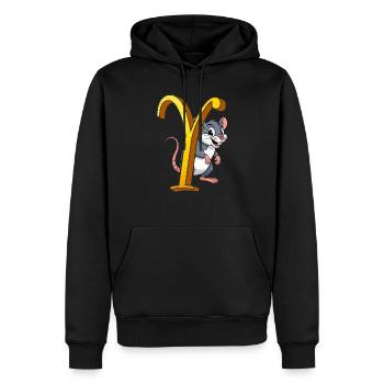 BUCHSTABE Y - Männer Premium Bio Hoodie - Schwarz - Vorne - Nico (187cm)