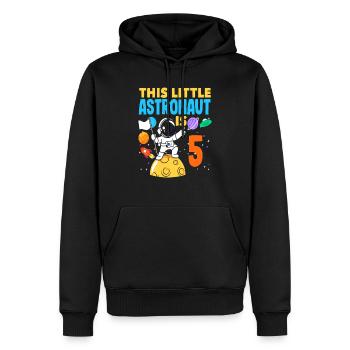 This little astronaut will be 5 years old - Men’s Premium Organic Hoodie - black - Front - Nico (187cm)