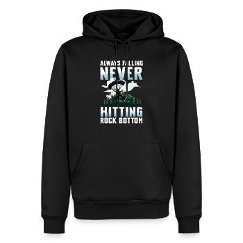 Always Falling Never Hitting Rock Bottom - Männer Premium Bio Hoodie - Schwarz - Vorne - Nico (187cm)