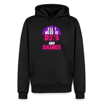 Morsecode Morse Code Dots And Dashes - Männer Premium Bio Hoodie - Schwarz - Vorne - Nico (187cm)