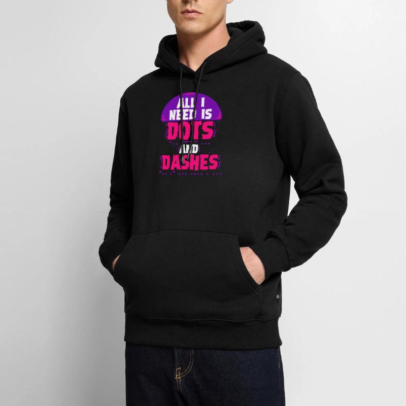 Morsecode Morse Code Points et tirets Sweat à capuche Premium bio Homme