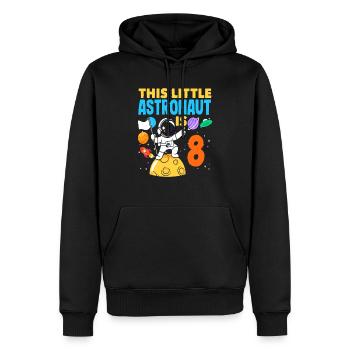 Ce petit astronaute fête ses 8 ans - Sweat à capuche Premium bio Homme - noir - Devant - Nico (187cm)