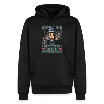 Directeur musical Moi agitant mon bâton Éducation musicale - Sweat à capuche Premium bio Homme - noir - Devant - Nico (187cm)