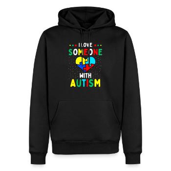 Ich liebe jemanden mit Autismus - Männer Premium Bio Hoodie - Schwarz - Vorne - Nico (187cm)