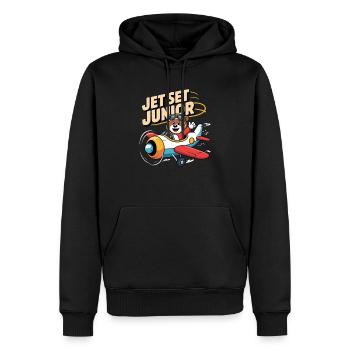 First time flying Travel Memory Sky - Men’s Premium Organic Hoodie - black - Front - Nico (187cm)