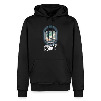 First time flying Travel Memory Sky - Men’s Premium Organic Hoodie - black - Front - Nico (187cm)