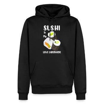 Sushi Is My Love Language Design - Männer Premium Bio Hoodie - Schwarz - Vorne - Nico (187cm)