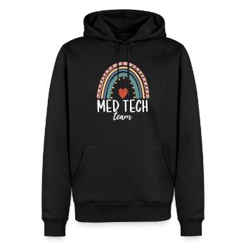 Med Tech Team Boho Rainbow Lustiges medizinisches Labor - Männer Premium Bio Hoodie - Schwarz - Vorne - Nico (187cm)