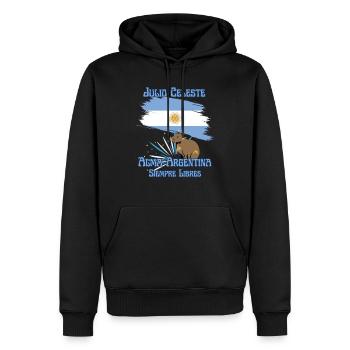Argentinischer Stolz - Julio Celeste - Männer Premium Bio Hoodie - Schwarz - Vorne - Nico (187cm)