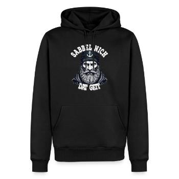 Frison orientale marin de la mer du Nord Sabbel nich dat geit - Sweat à capuche Premium bio Homme - noir - Devant - Nico (187cm)