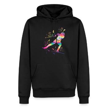 Biathlète Biathlon combiné nordique - Sweat à capuche Premium bio Homme - noir - Devant - Nico (187cm)