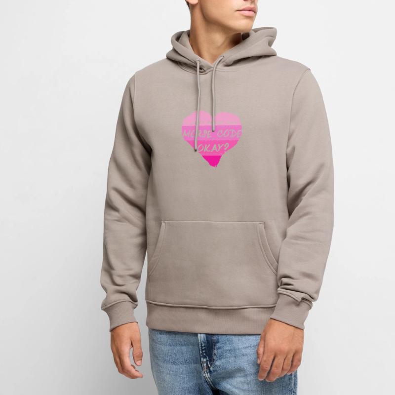 Morsecode J’aime vraiment le code Morse, d’accord ? Sweat à capuche Premium bio Homme