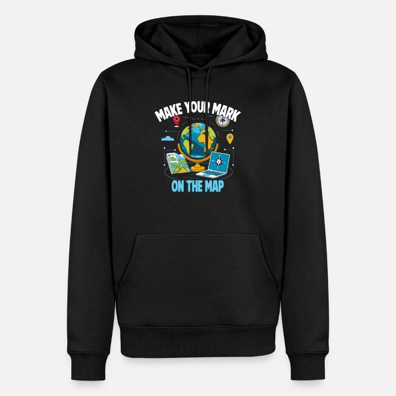 Systèmes d’information géographique - Sweat à capuche Premium bio Homme - noir