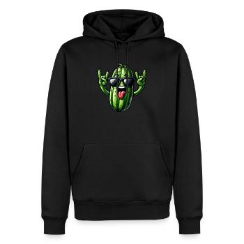 Drôle de concombre cornichon amateur de concombre - Sweat à capuche Premium bio Homme - noir - Devant - Nico (187cm)