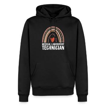 Medizinischer Laborant Boho Regenbogen Lustig - Männer Premium Bio Hoodie - Schwarz - Vorne - Nico (187cm)
