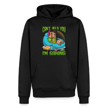 Capybara Gamer Gaming - Männer Premium Bio Hoodie - Schwarz - Vorne - Nico (187cm)