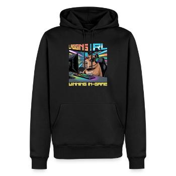 Capybara PC Gamer Gaming - Männer Premium Bio Hoodie - Schwarz - Vorne - Nico (187cm)
