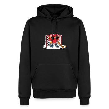 Eishockey Torwart Eishockey Herz Design - Männer Premium Bio Hoodie - Schwarz - Vorne - Nico (187cm)